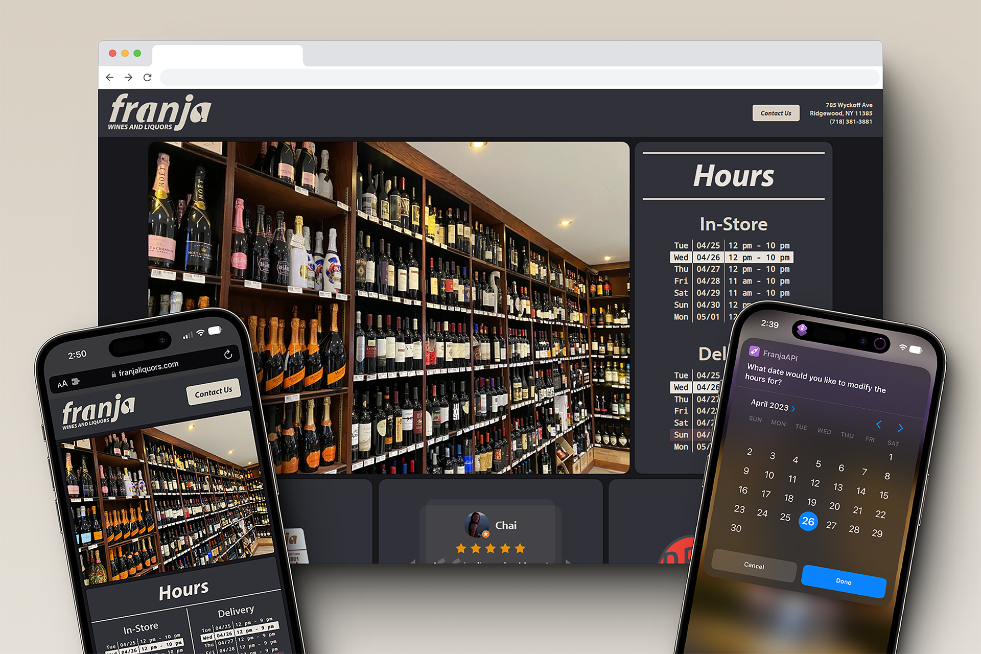 Franja Liquors Website Screenshot