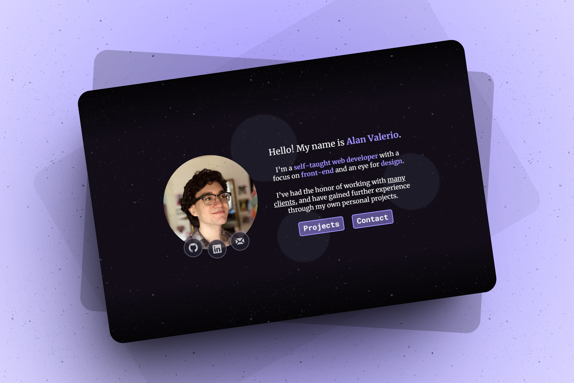 Alan Valerio's Portfolio Website Screenshot